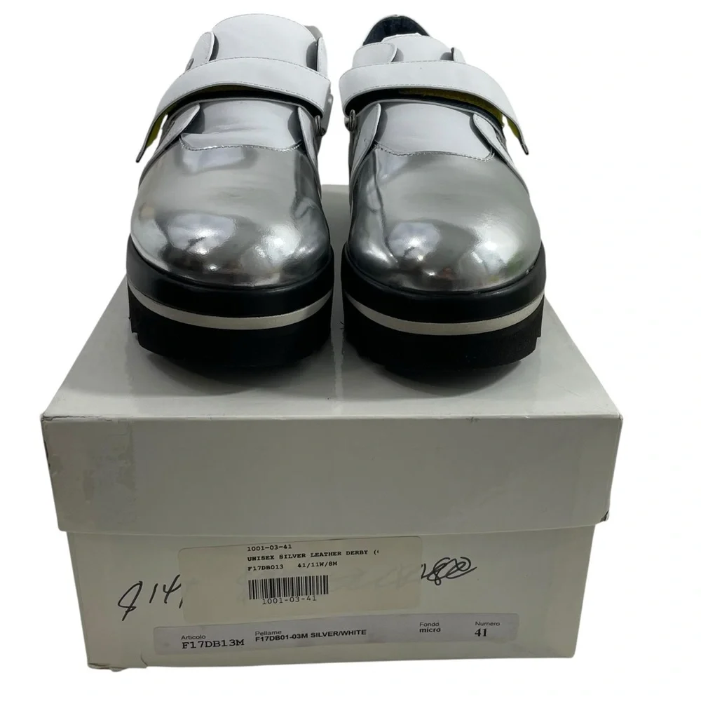 NIB iRi NYC DAAN Silver Leather Loafer Size EU‎ 41 Women's 11 Platform Shoes
